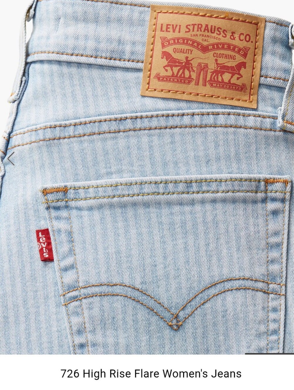 Levi's 726 Light Blue High-Rise Flare Jeans - Size 25x32